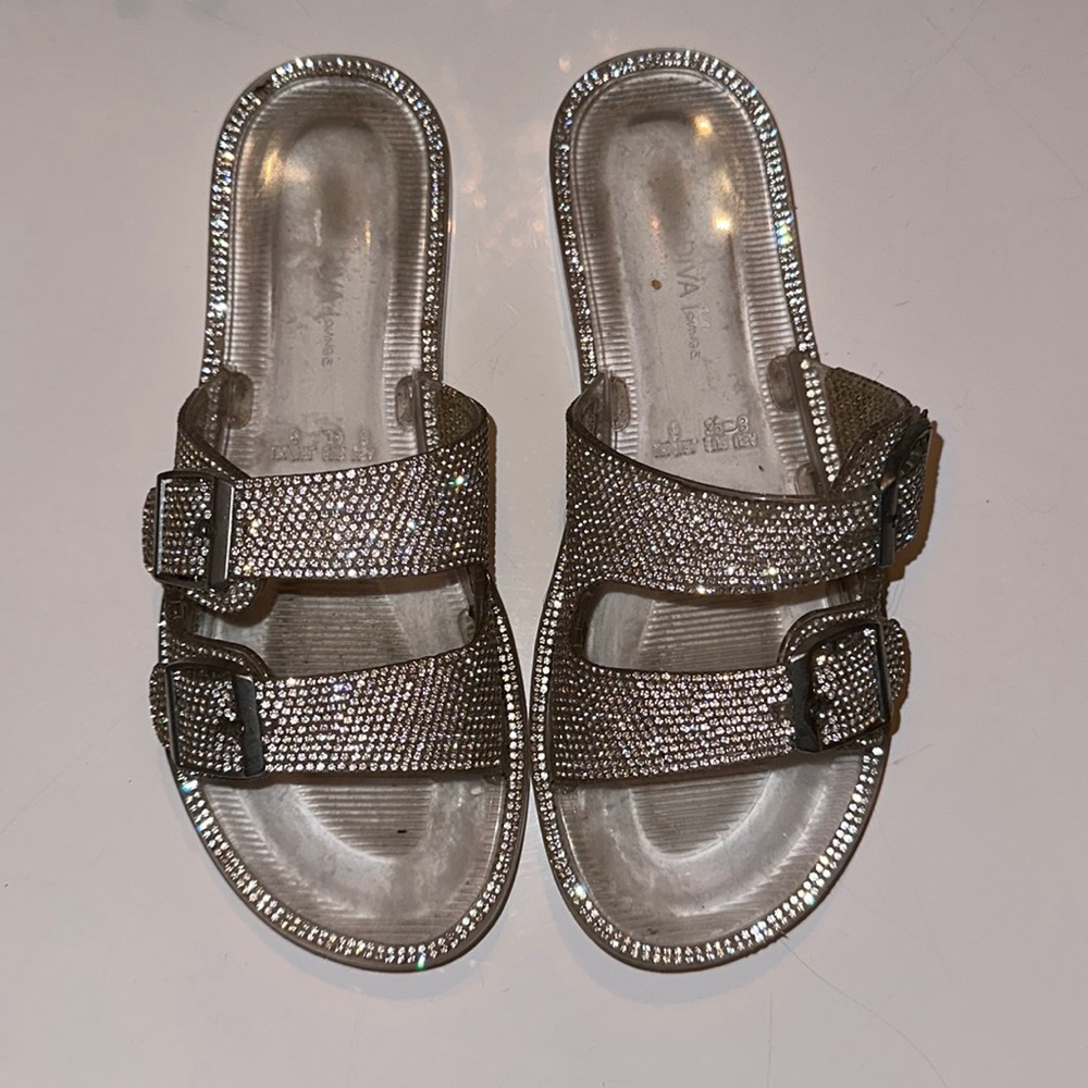 Rhinestone clear rubber jelly sandals